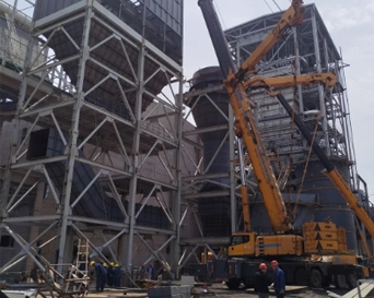 【一线传真】我集团承建的高义钢铁三大除尘部件吊装到位符合标准！